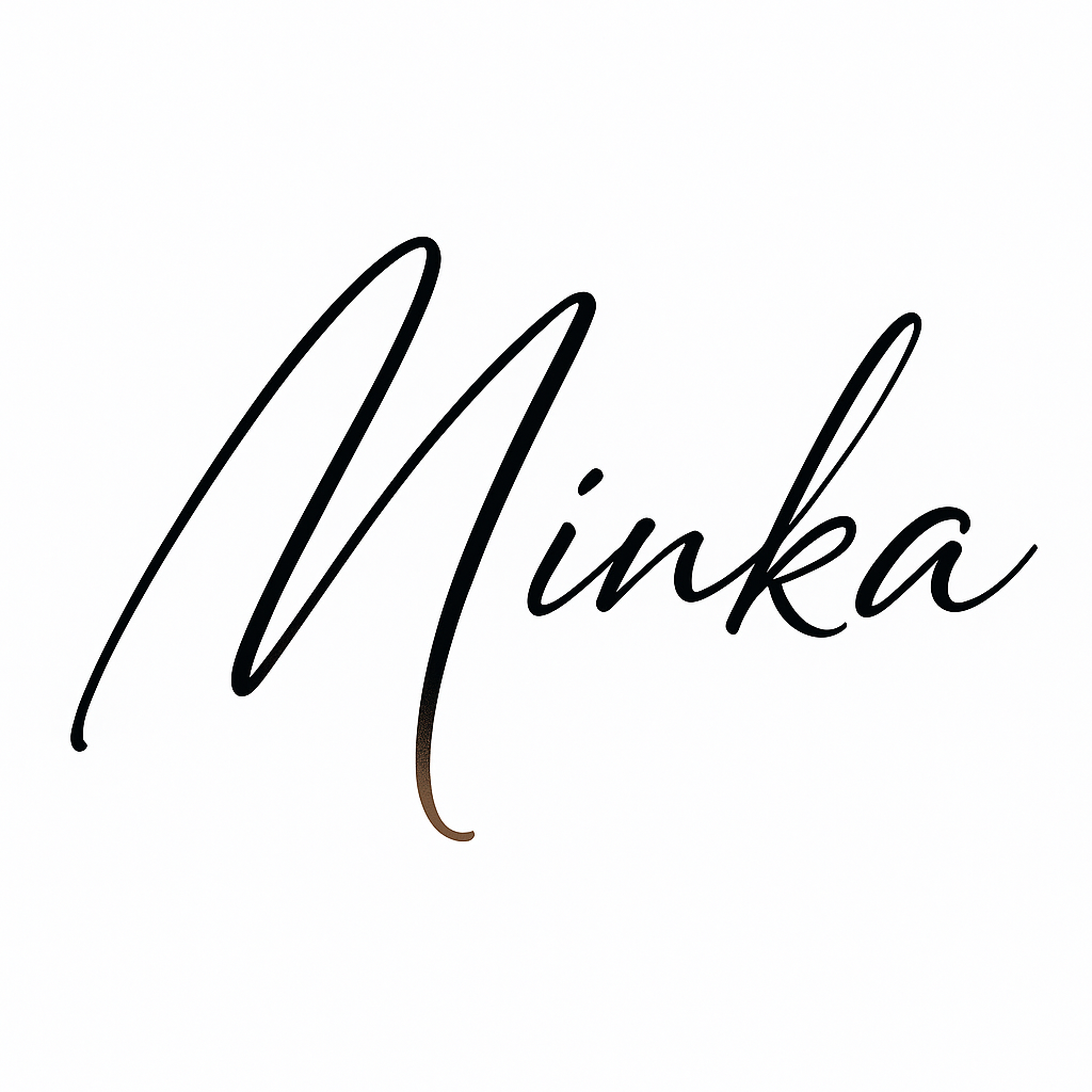 Elegant black digital signature of Minka the cat